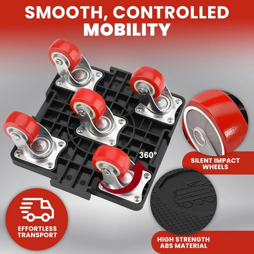 HouseProTools™ Heavy-Duty Furniture Movers – 4-Pack, 360° Wheels & Lifter