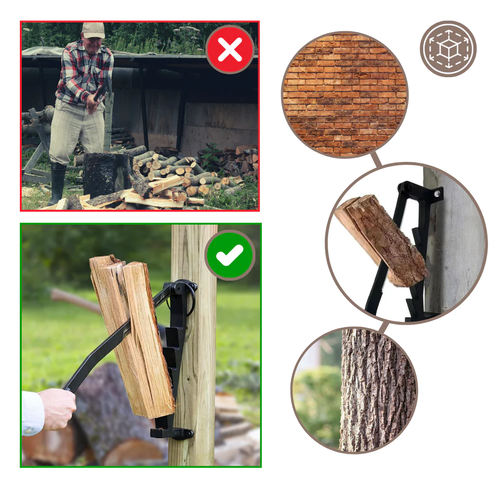HouseProTools™ Wall Mounted Firewood Kindling Splitter